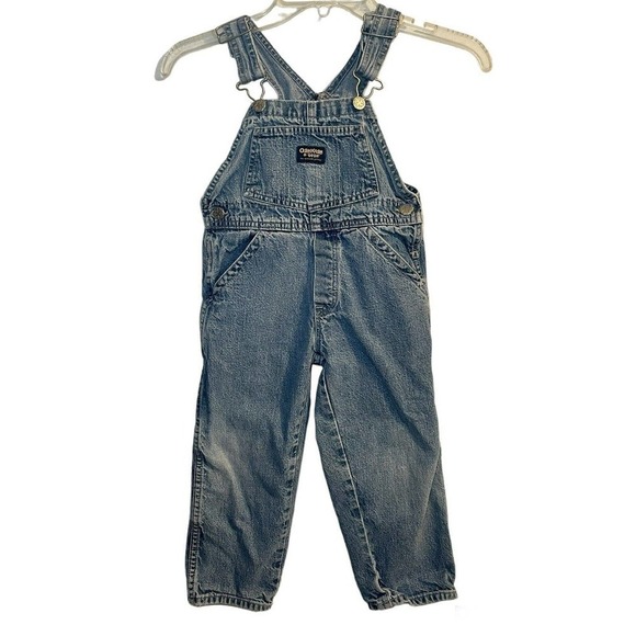 Vintage OshKosh B’Gosh Jean Overalls Blue Boys Size 4 Denim Vestbak Clas… - Picture 1 of 9